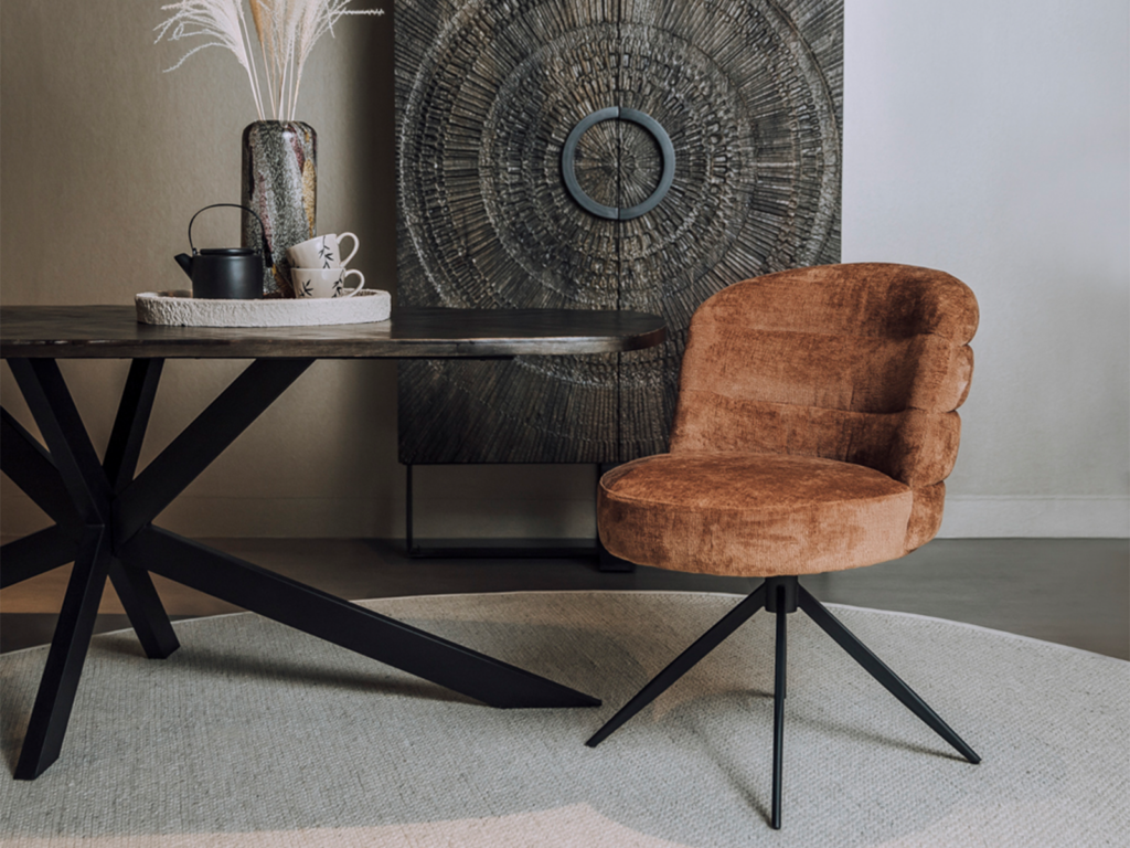 copper kleur eetkamerstoel