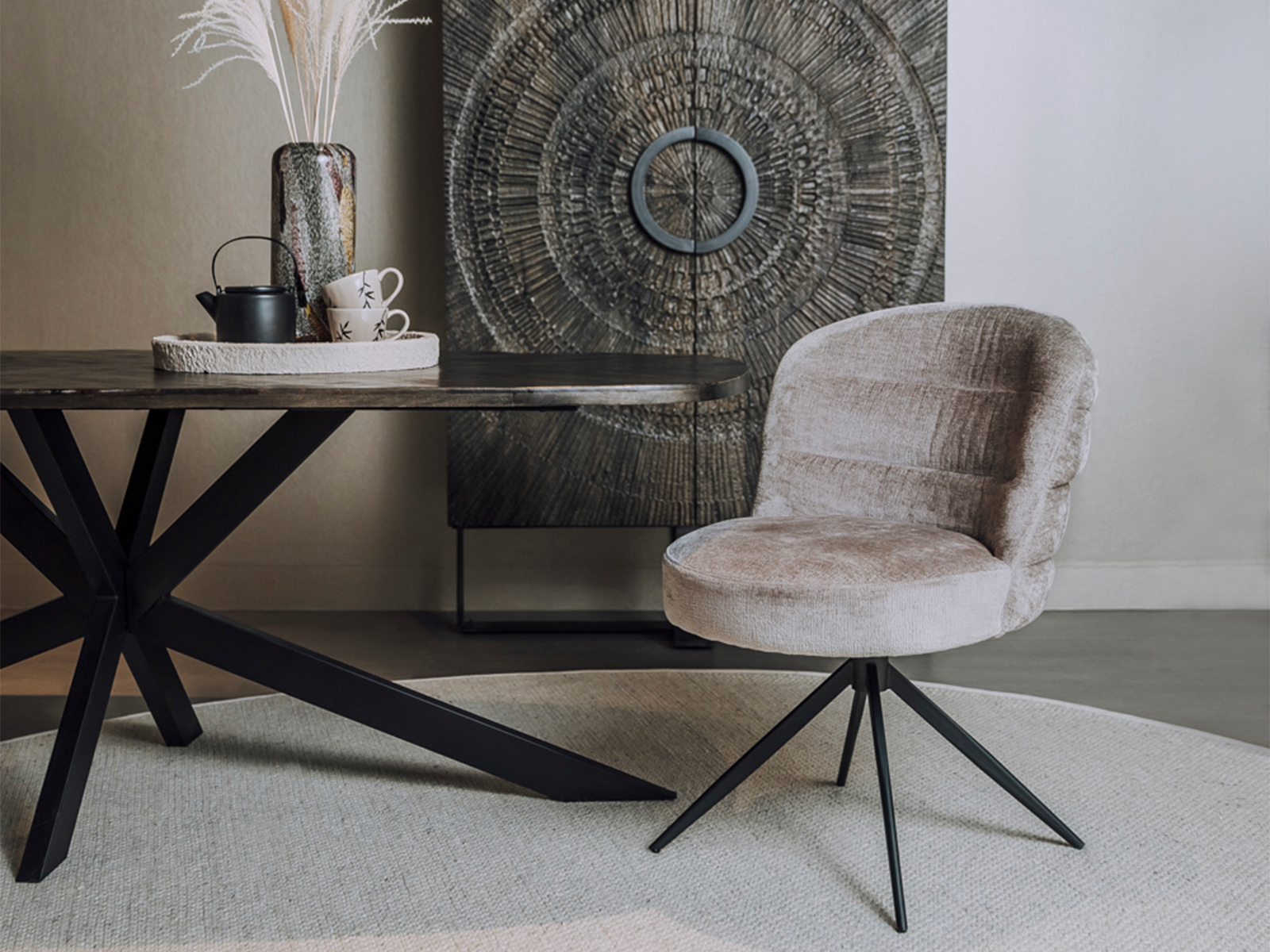 eetkamerstoel zonder arm leuning draaibaar