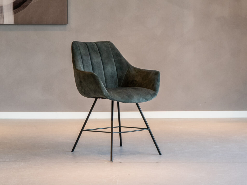 eetkamerstoelen in velvet stof