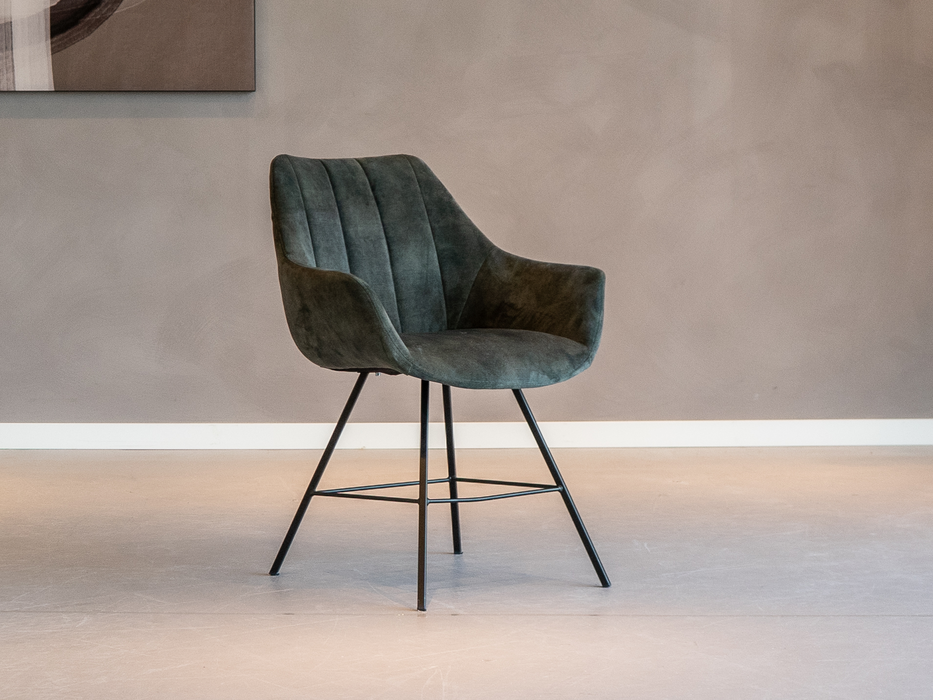 eetkamerstoelen in velvet stof