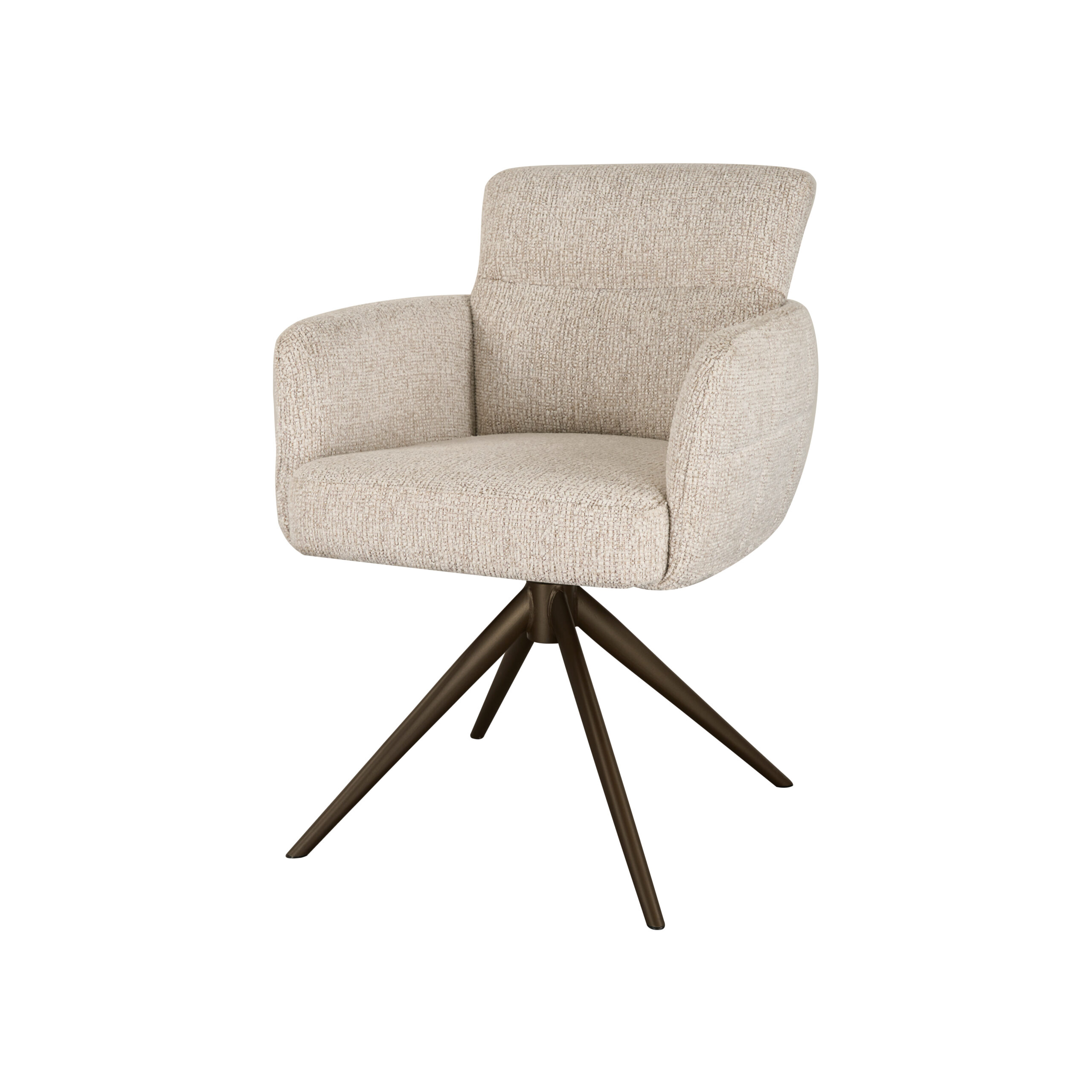 Eetkamerstoel Fay - naturel - metaalkleur anodic brown