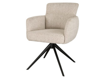 Eetkamerstoel Fay - naturel - metaalkleur zwart Eetkamerstoel Fay - naturel - metaalkleur zwart