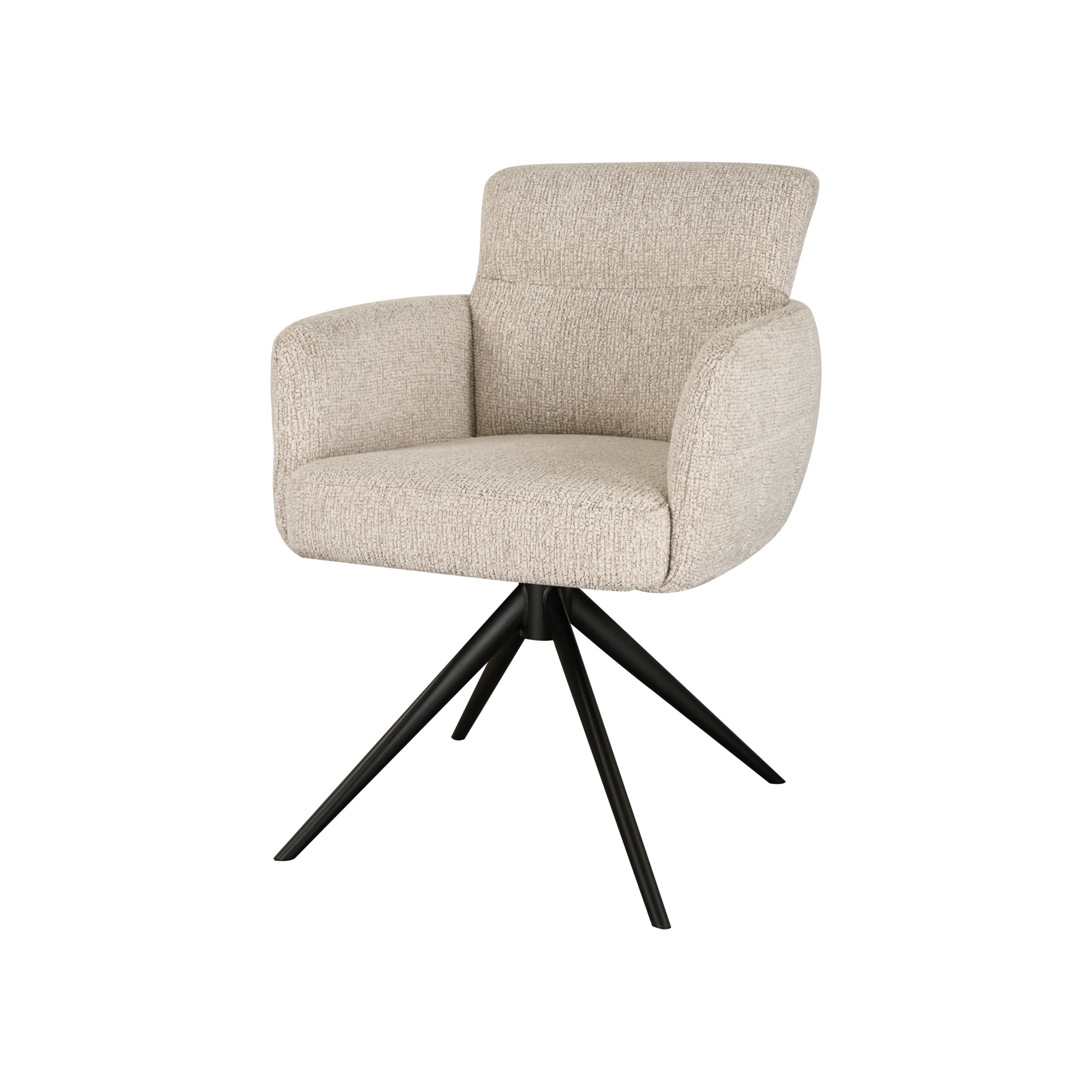 Eetkamerstoel Fay - naturel - metaalkleur zwart