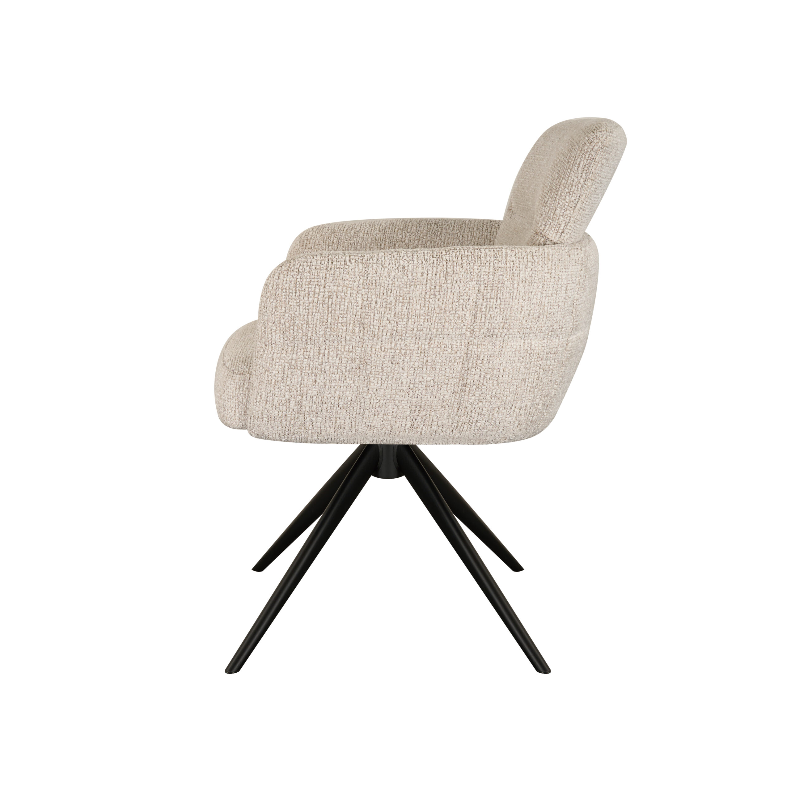 Eetkamerstoel Fay - naturel - metaalkleur zwart