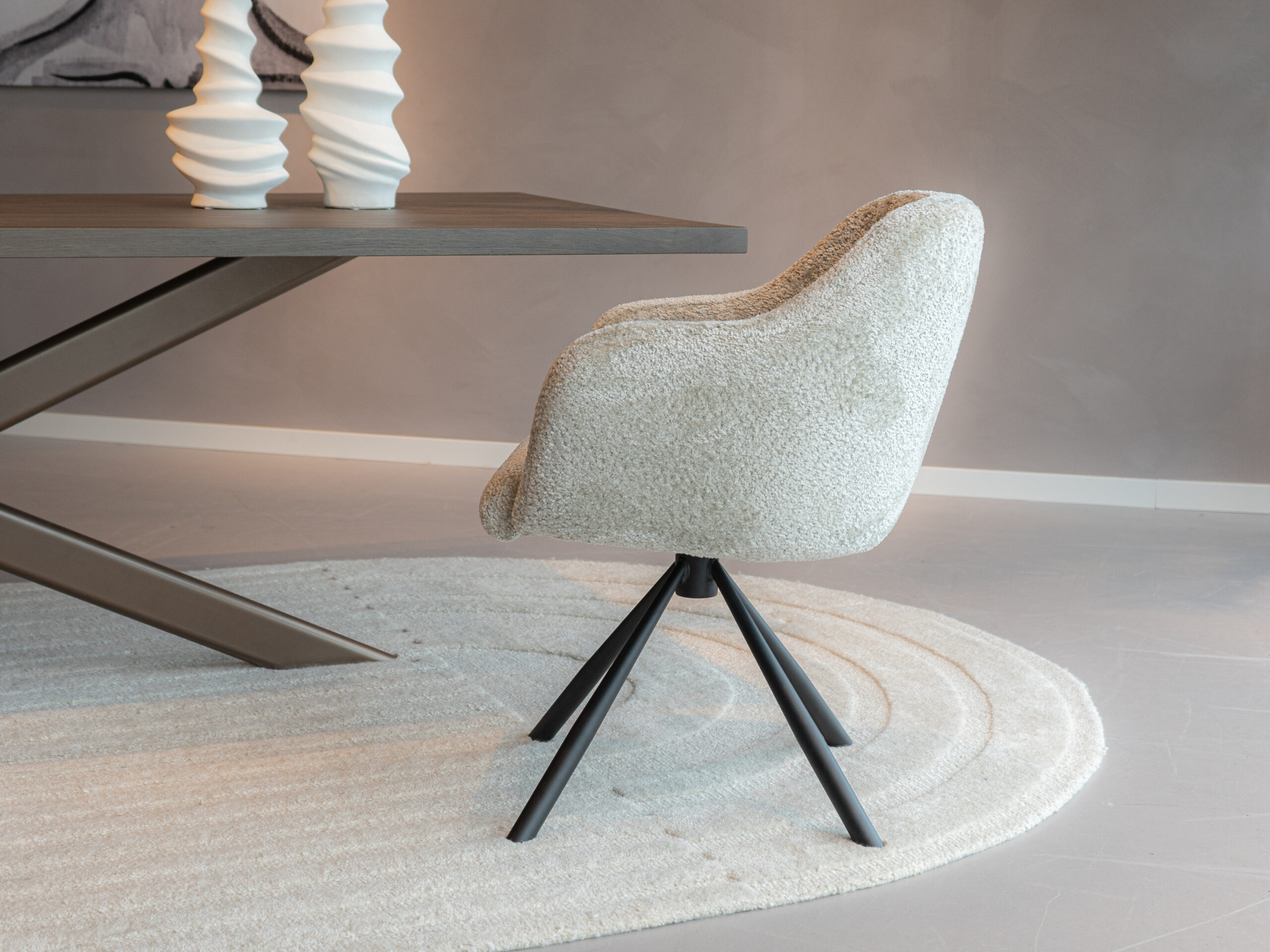 stoffen eetkamerstoelen zonder wielen