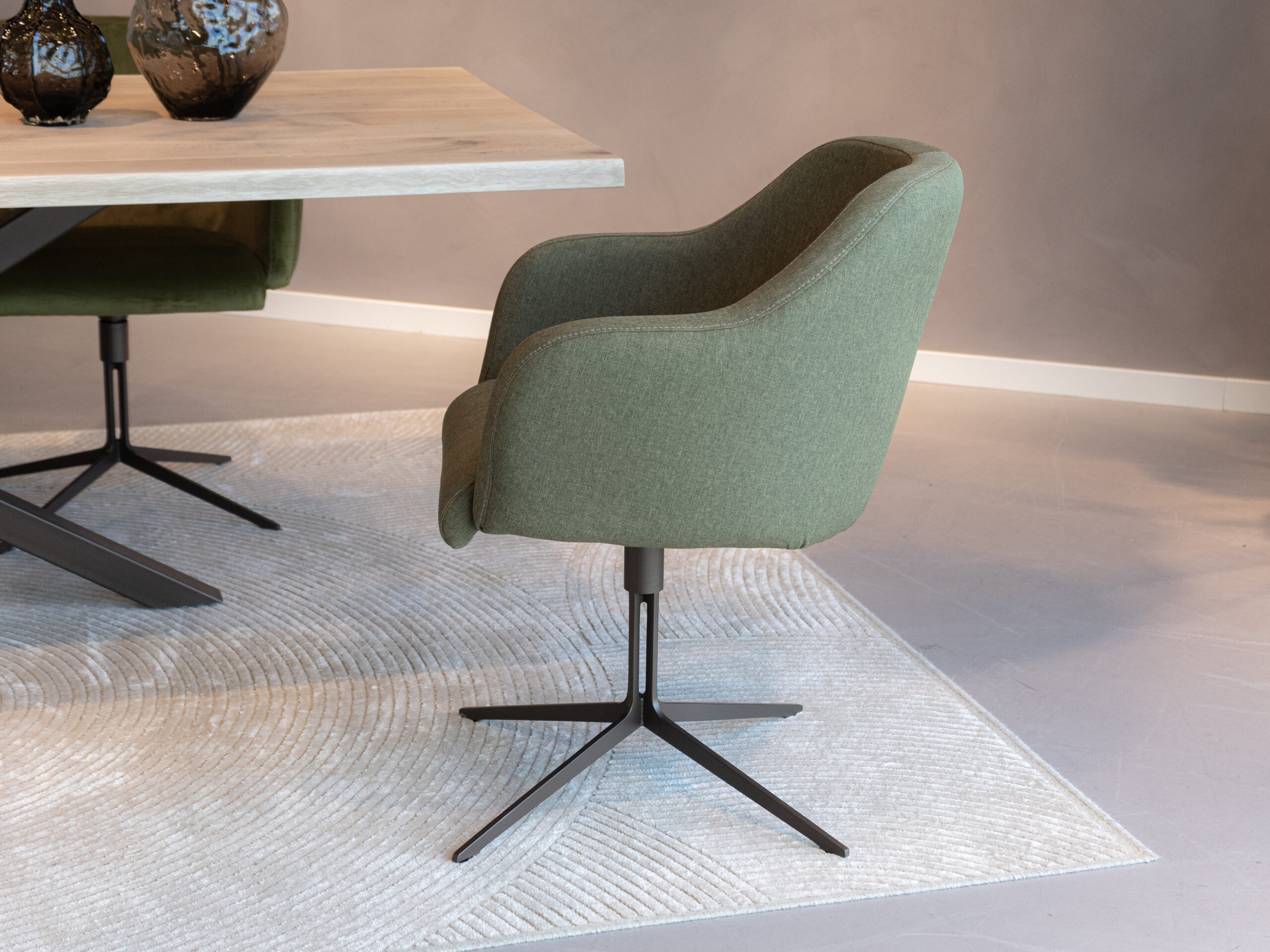 mocca metaalkleur eetkamerstoel rond