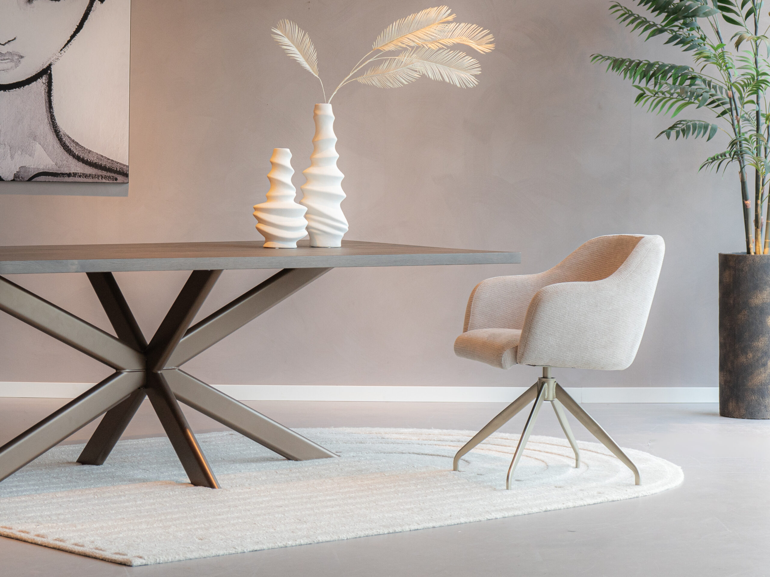 champagne poot eetkamerstoel