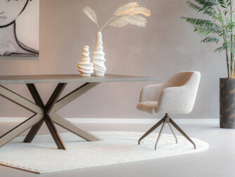 bruine draai poot eetkamerstoel