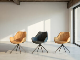 Eetkamerstoel Fresco - kenia leer cognac - adore petrol - kenia leer cognac