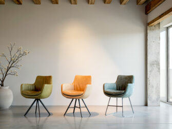 Eetkamerstoel Giorgia & Giulia & Gianna -  kenia leer olive - antigo leer cognac - bull eco leder niagara