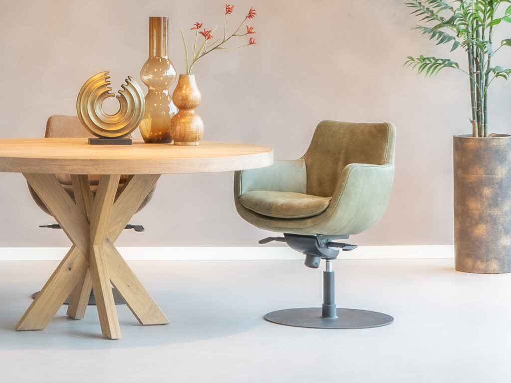 draaibare leren eetkamerstoel