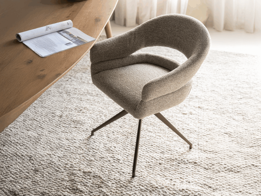 eetkamerstoel met open rug in ronde vorm