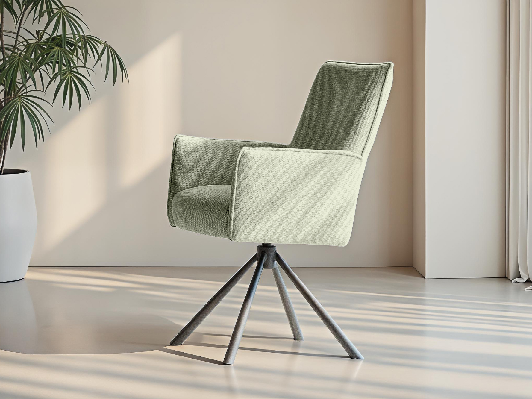 Comfortabele stoel met ergonomische rug