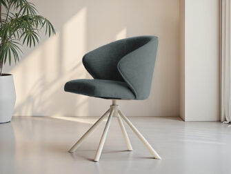 Eetkamerstoel Kayali - mito darkgrey - onderstel c - metaalkleur magnum Zachte eetstoel met moderne lijnen en compact onderstel