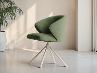 Eetkamerstoel Kayali - mito green - onderstel c - metaalkleur magnum Stoel met moderne uitstraling en comfortabele kuipvorm