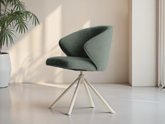 Eetkamerstoel Kayali - mito steel - onderstel c - metaalkleur magnum Muntkleurige eetstoel met luchtige uitstraling en zachte stof