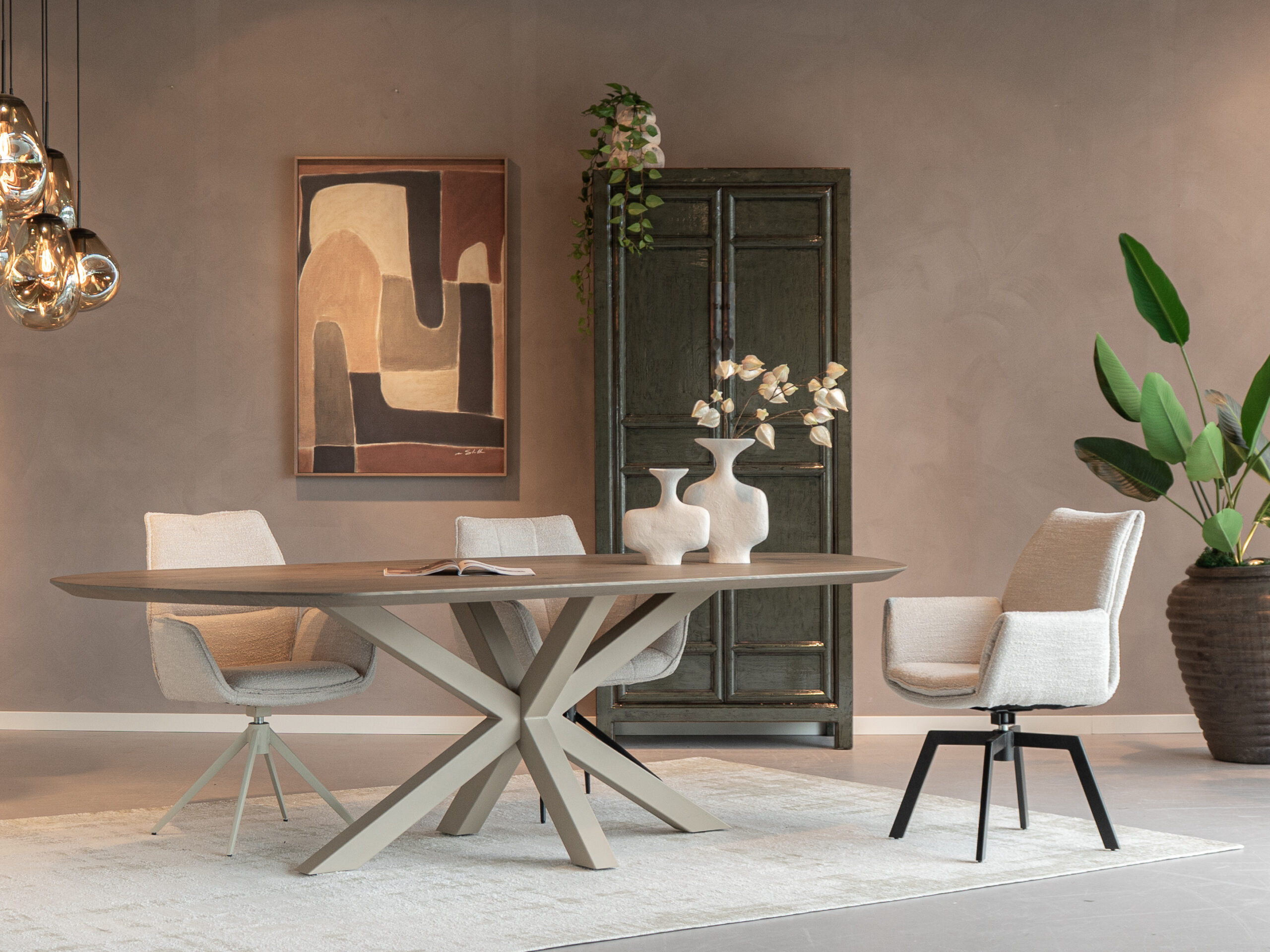 draaibare eetkamerstoelen in diverse stoffen