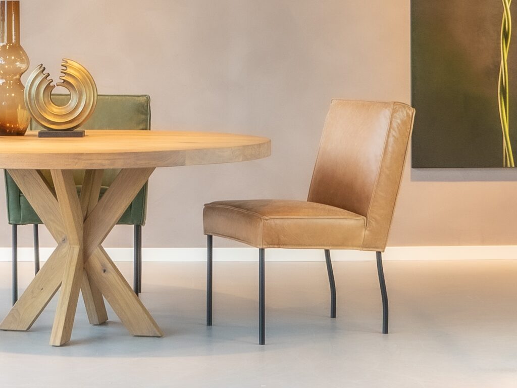 design eetkamerstoel in het leer