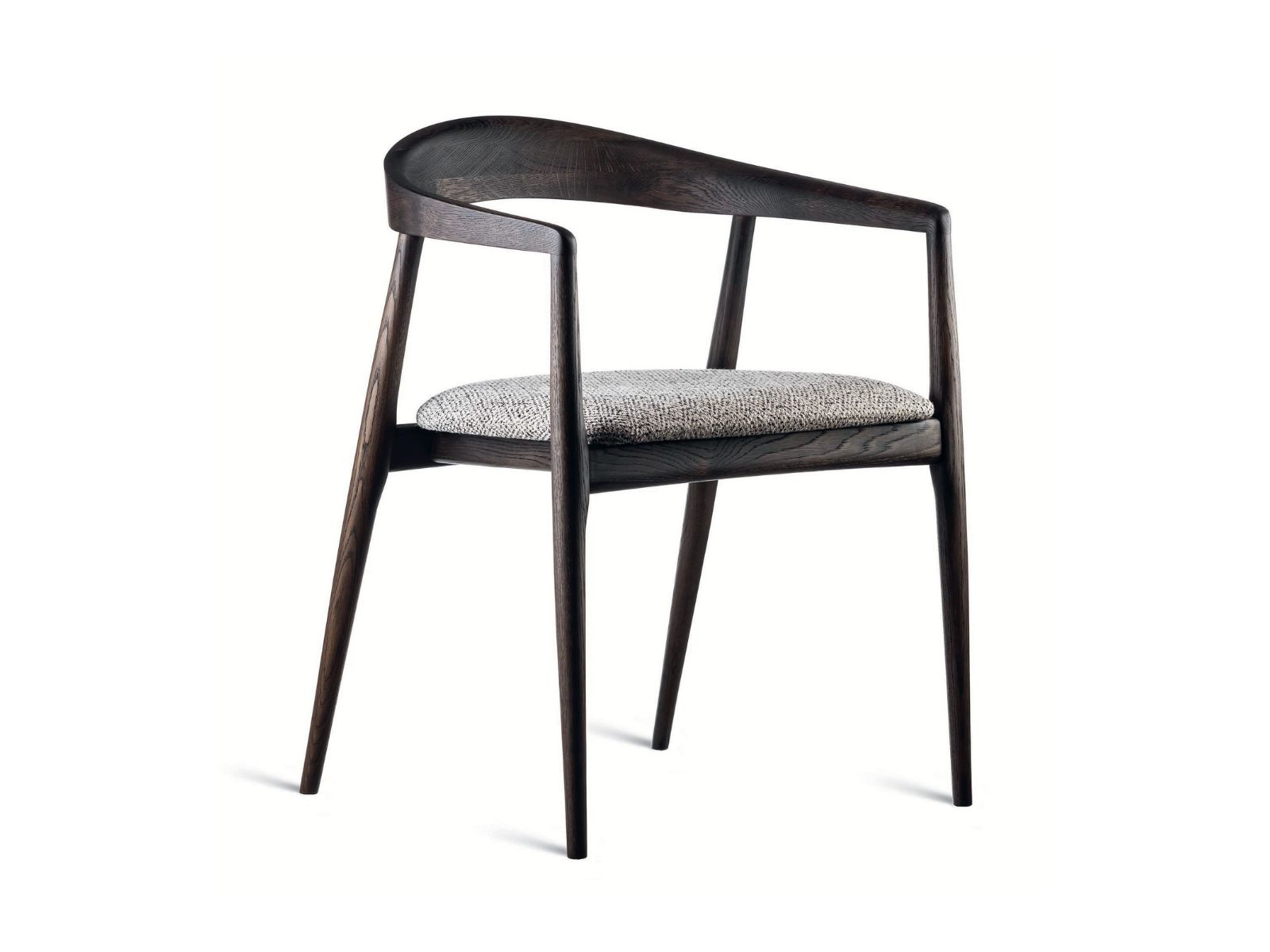 eetkamerstoel met donkerbruine houten frame