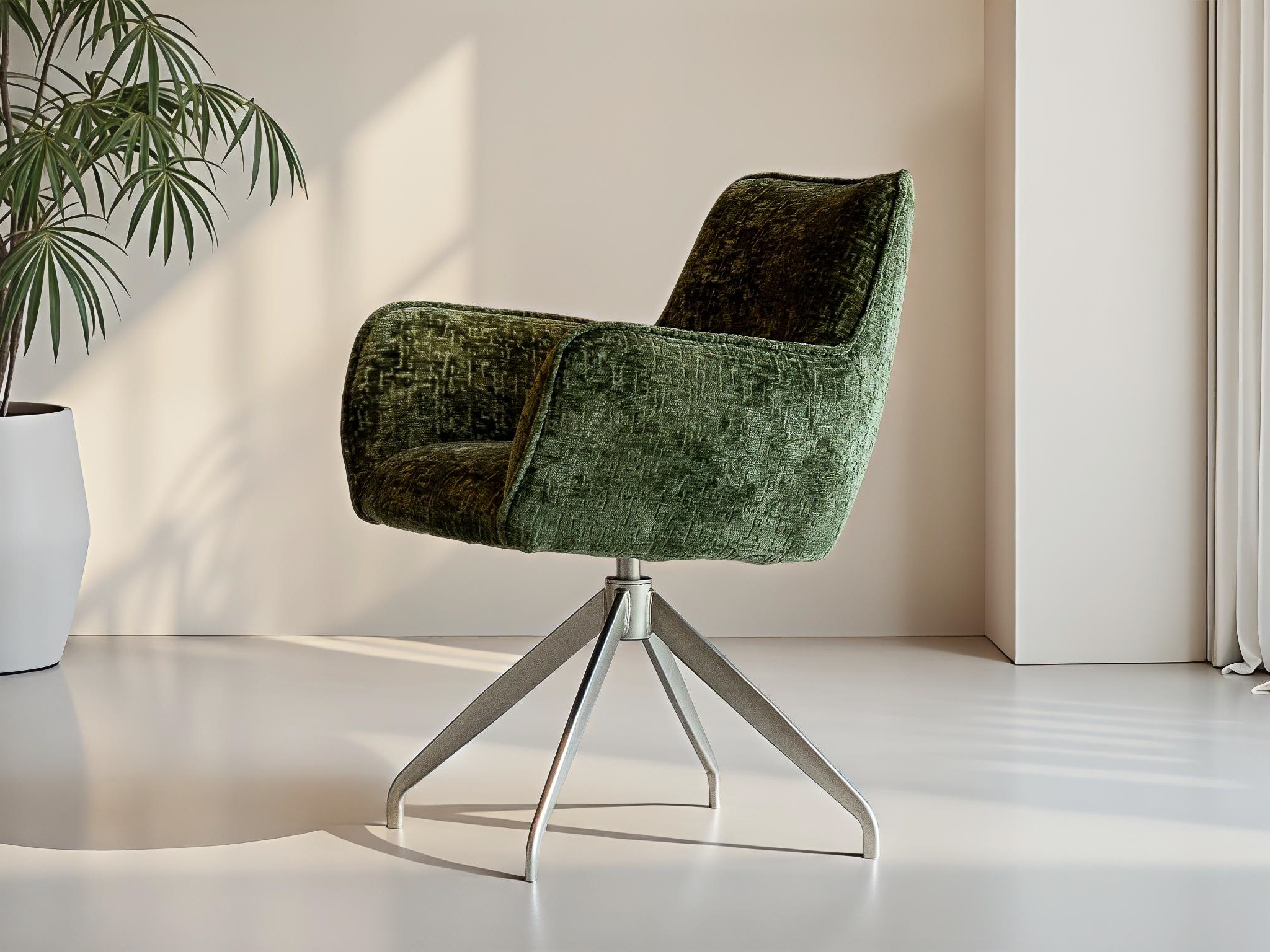 Luxe kuipstoel voor stijlvol dineren aan een ronde tafel