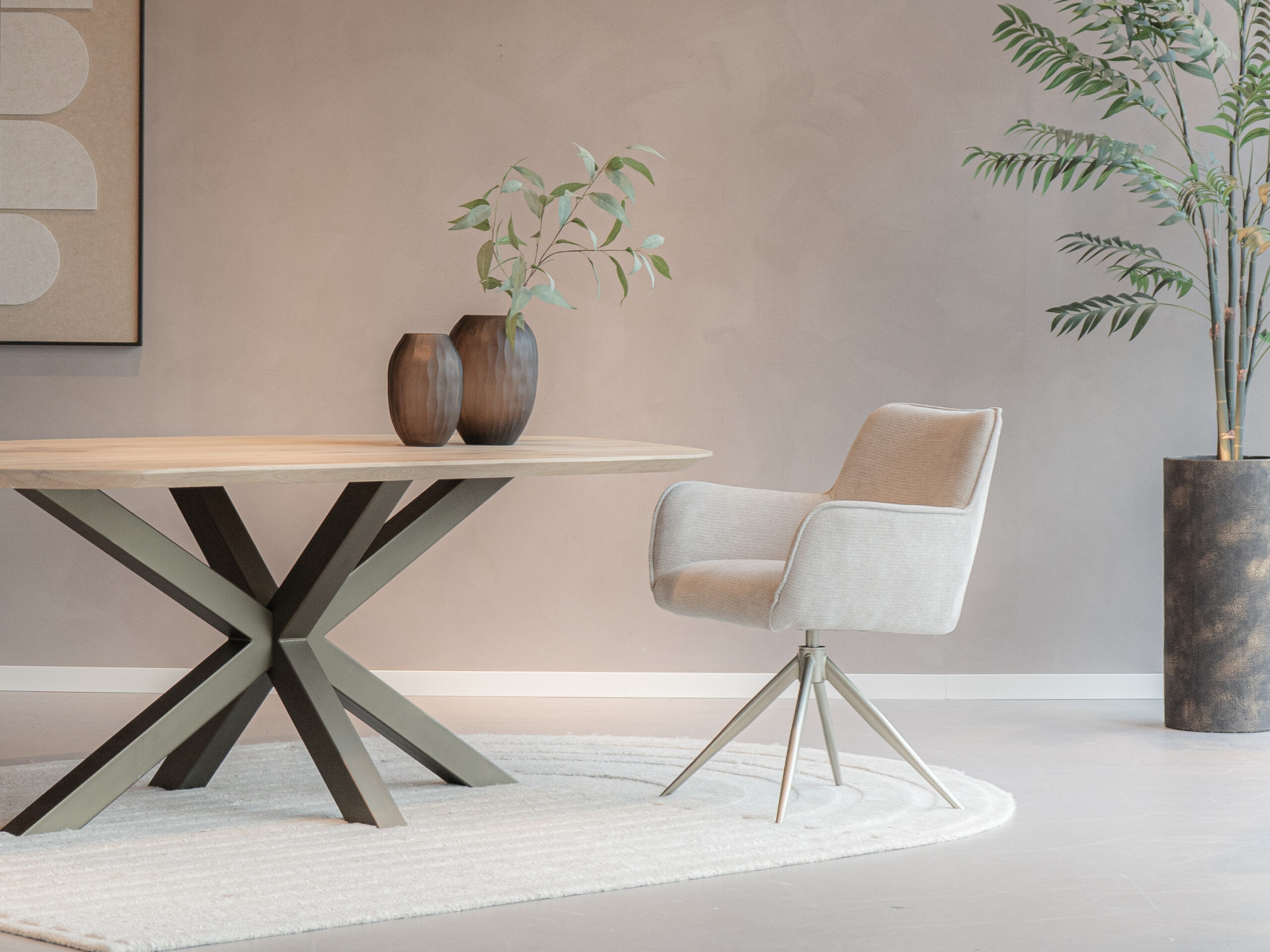 eetkamerstoel champagne onderstel