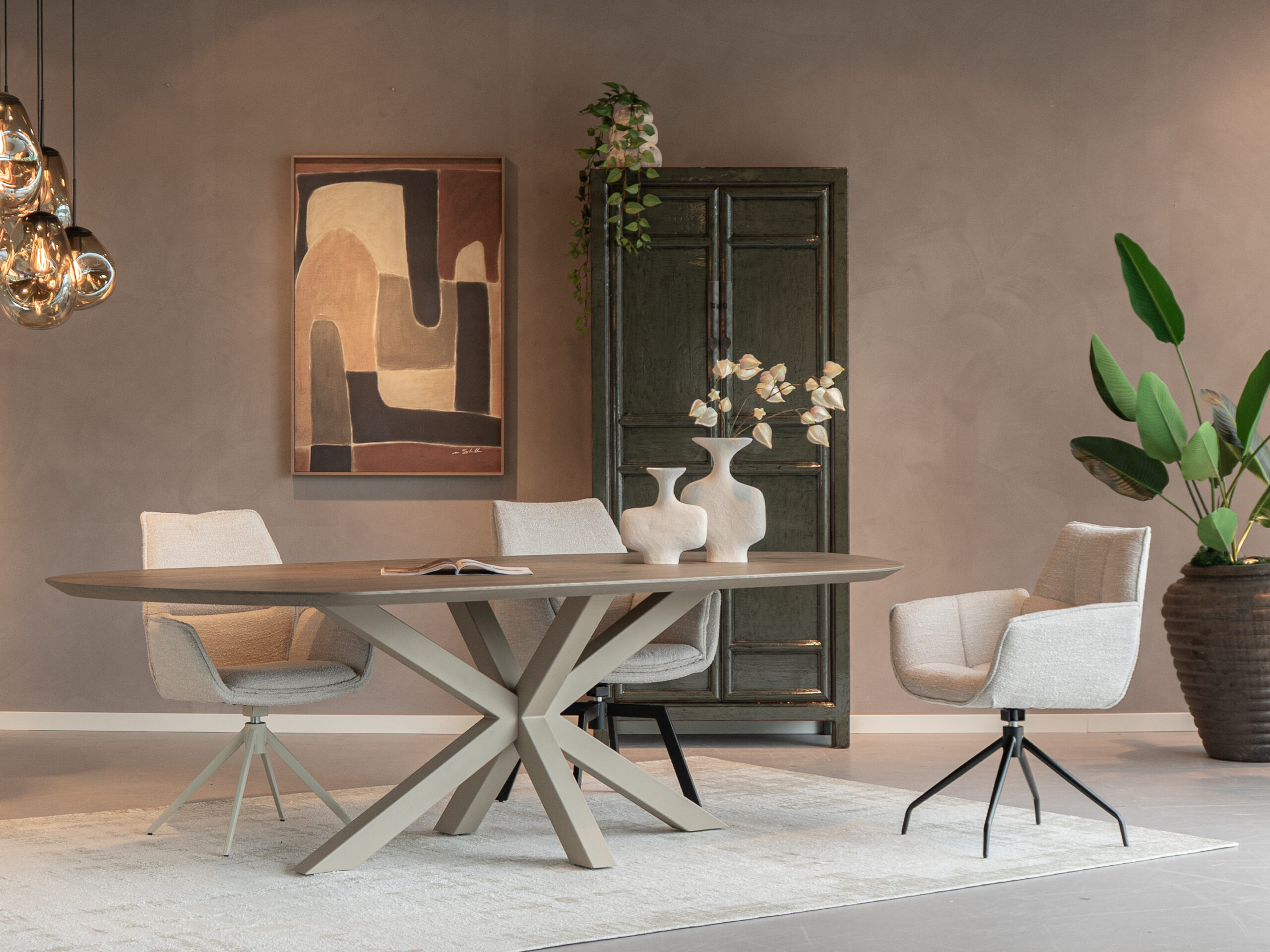 eetkamerstoel met slank frame in diverse kleuren