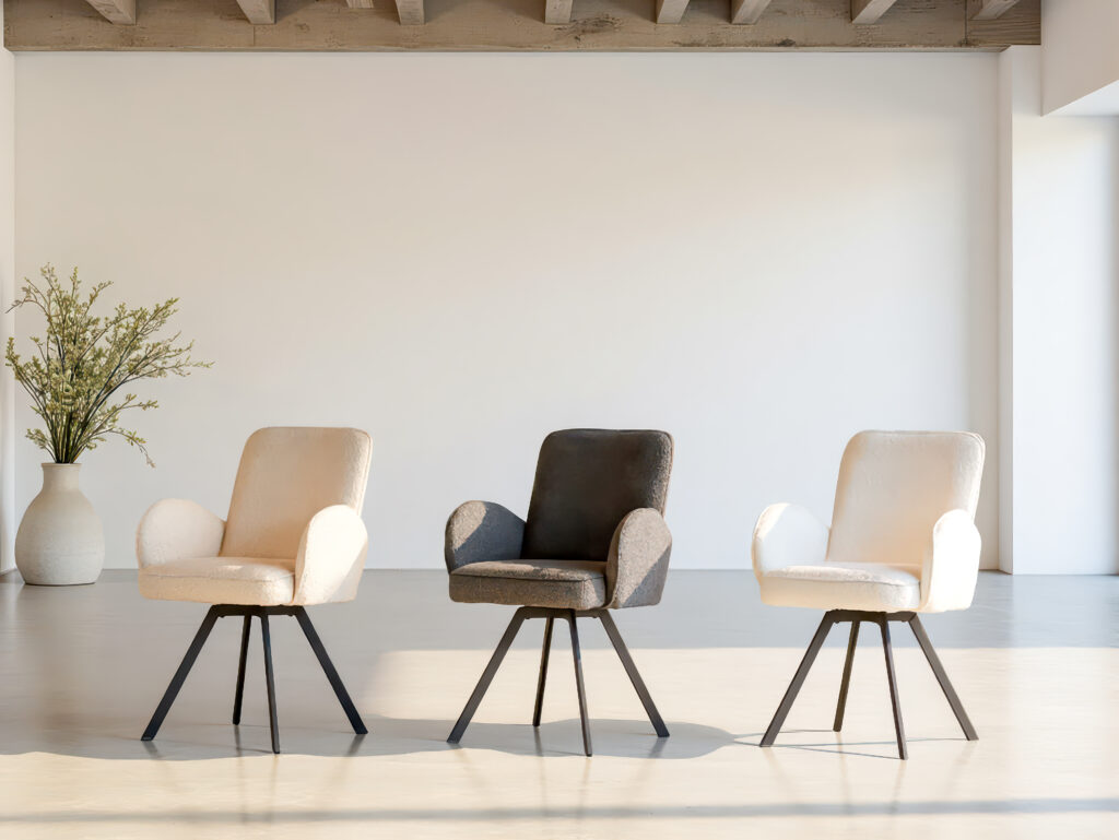 Eetkamerstoel Monti - beige - antraciet - white