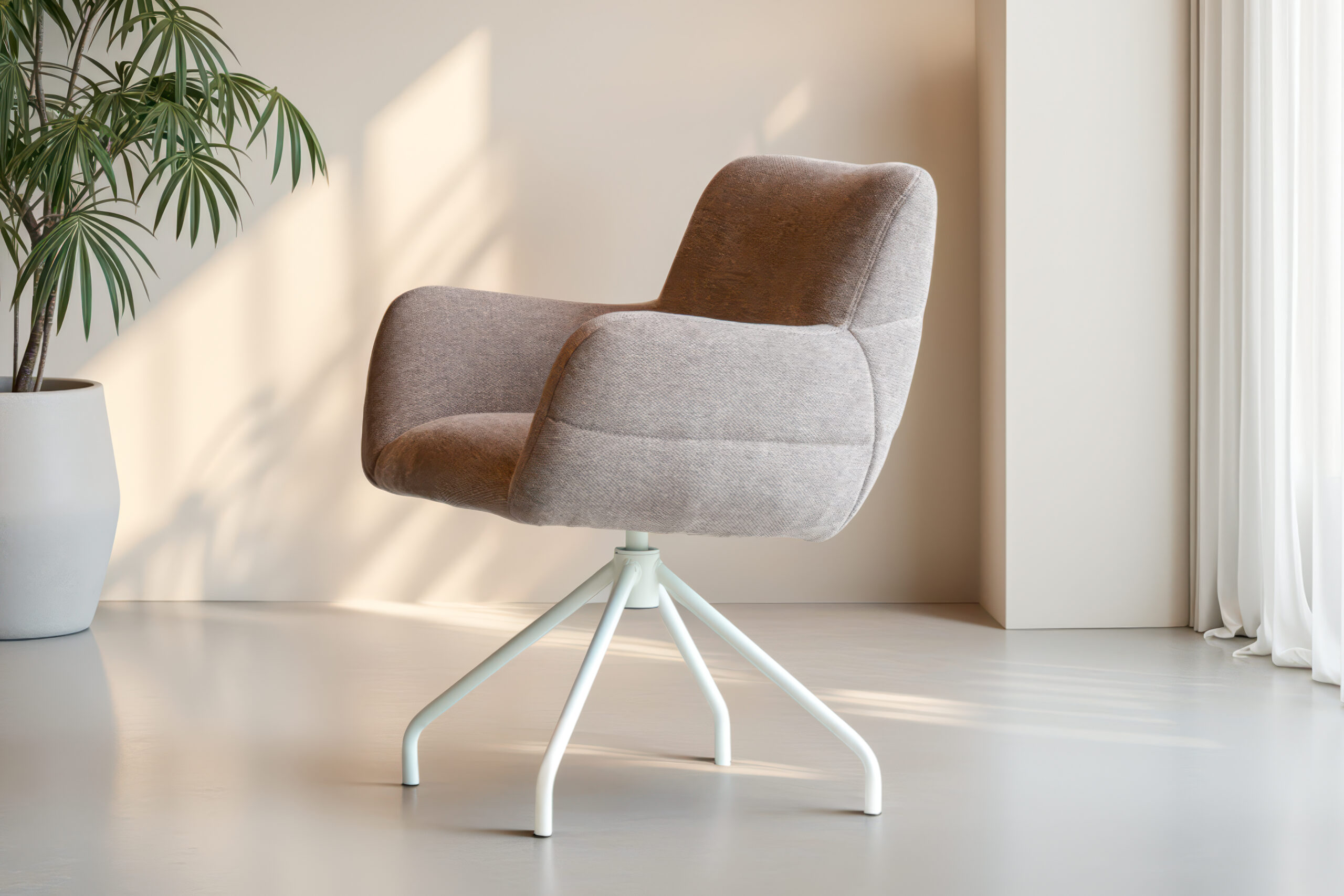 Draaibare eettafelstoel met verfijnde details