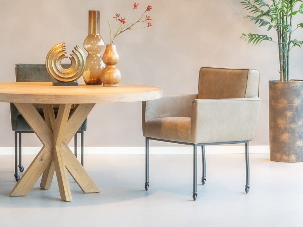 luxe leren eetkamerstoel