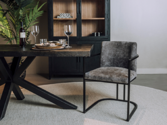 donkergrijze eetkamerstoel