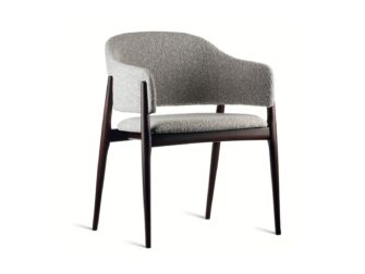 Eetkamerstoel Remilly - deer brown linnen kleurige eetkamerstoelen met hout frame