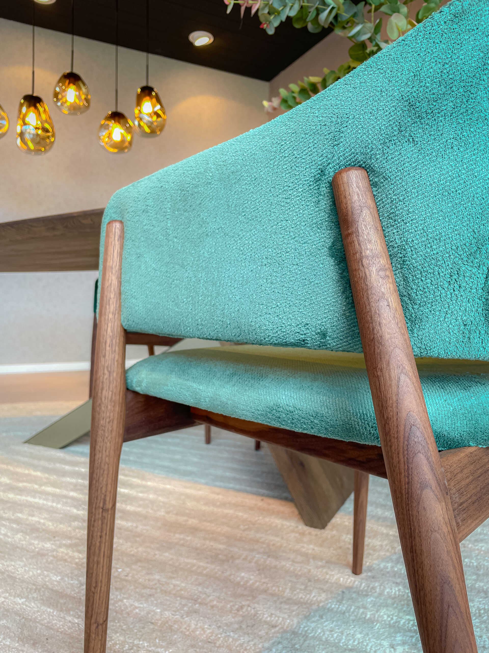 design eetkamerstoel met velours stof