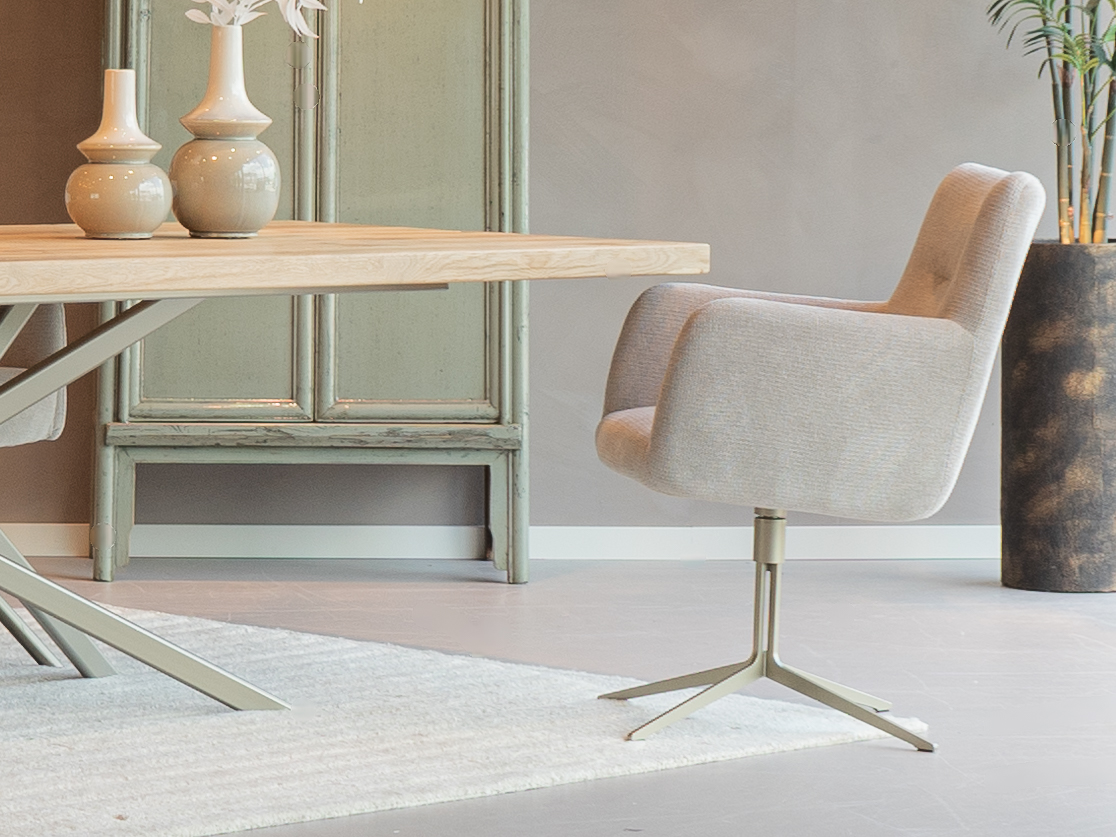 armstoelen eetkamer mito beige zelf configureren
