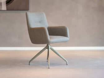 Eetkamerstoel Santorini - Eppic select - ottawa taupe - onderstel r - metaalkleur champagne