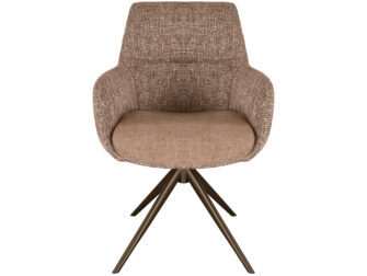 Eetkamerstoel Sky - blush - dubbele stoffering - metaalkleur anodic brown