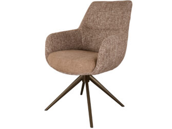 Eetkamerstoel Sky - blush - dubbele stoffering - metaalkleur anodic brown