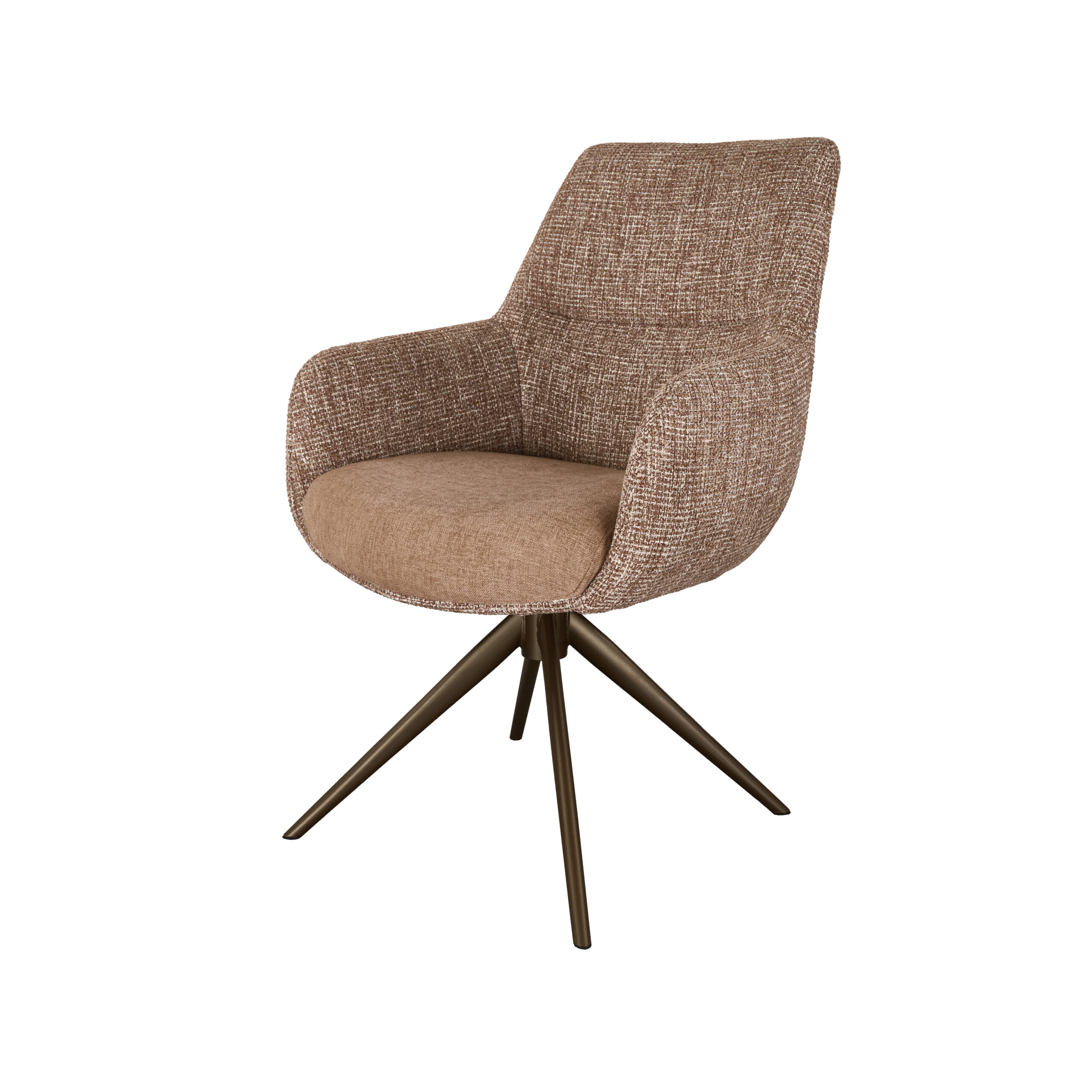 Eetkamerstoel Sky - blush - dubbele stoffering - metaalkleur anodic brown