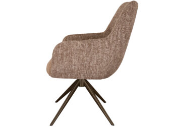 Eetkamerstoel Sky - blush - dubbele stoffering - metaalkleur anodic brown