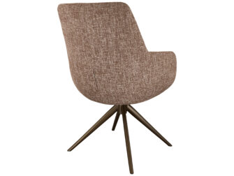 Eetkamerstoel Sky - blush - dubbele stoffering - metaalkleur anodic brown