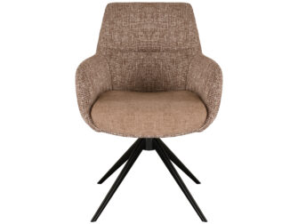 Eetkamerstoel Sky - blush - dubbele stoffering - metaalkleur zwart