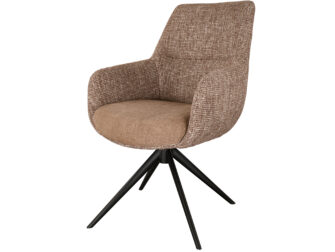 Eetkamerstoel Sky - blush - dubbele stoffering - metaalkleur zwart