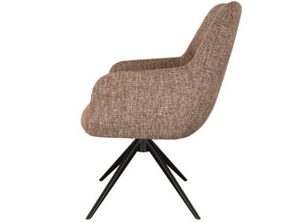 Eetkamerstoel Sky - blush - enkele stoffering - metaalkleur zwart