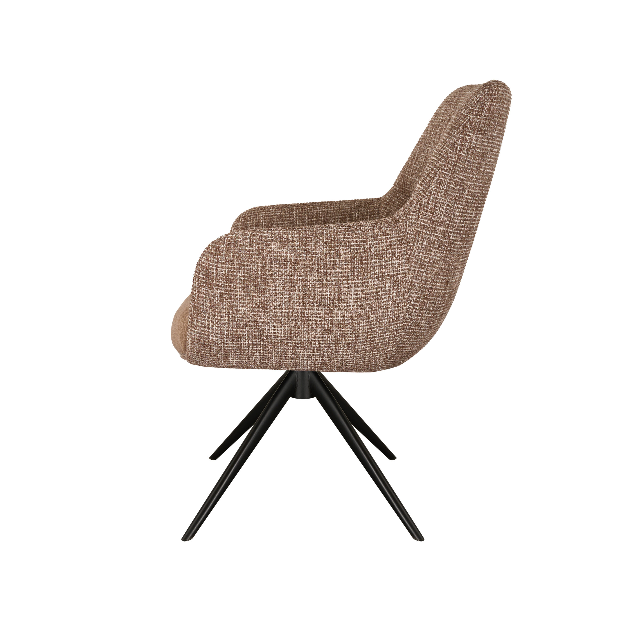 Eetkamerstoel Sky - blush - enkele stoffering - metaalkleur zwart