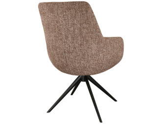 Eetkamerstoel Sky - blush - enkele stoffering - metaalkleur zwart