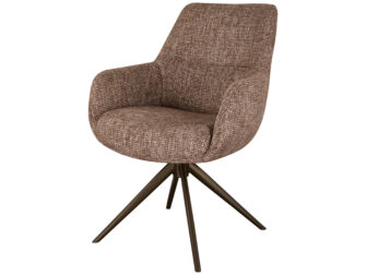 Eetkamerstoel Sky - blush - enkele stoffering - metaalkleur anodic brown