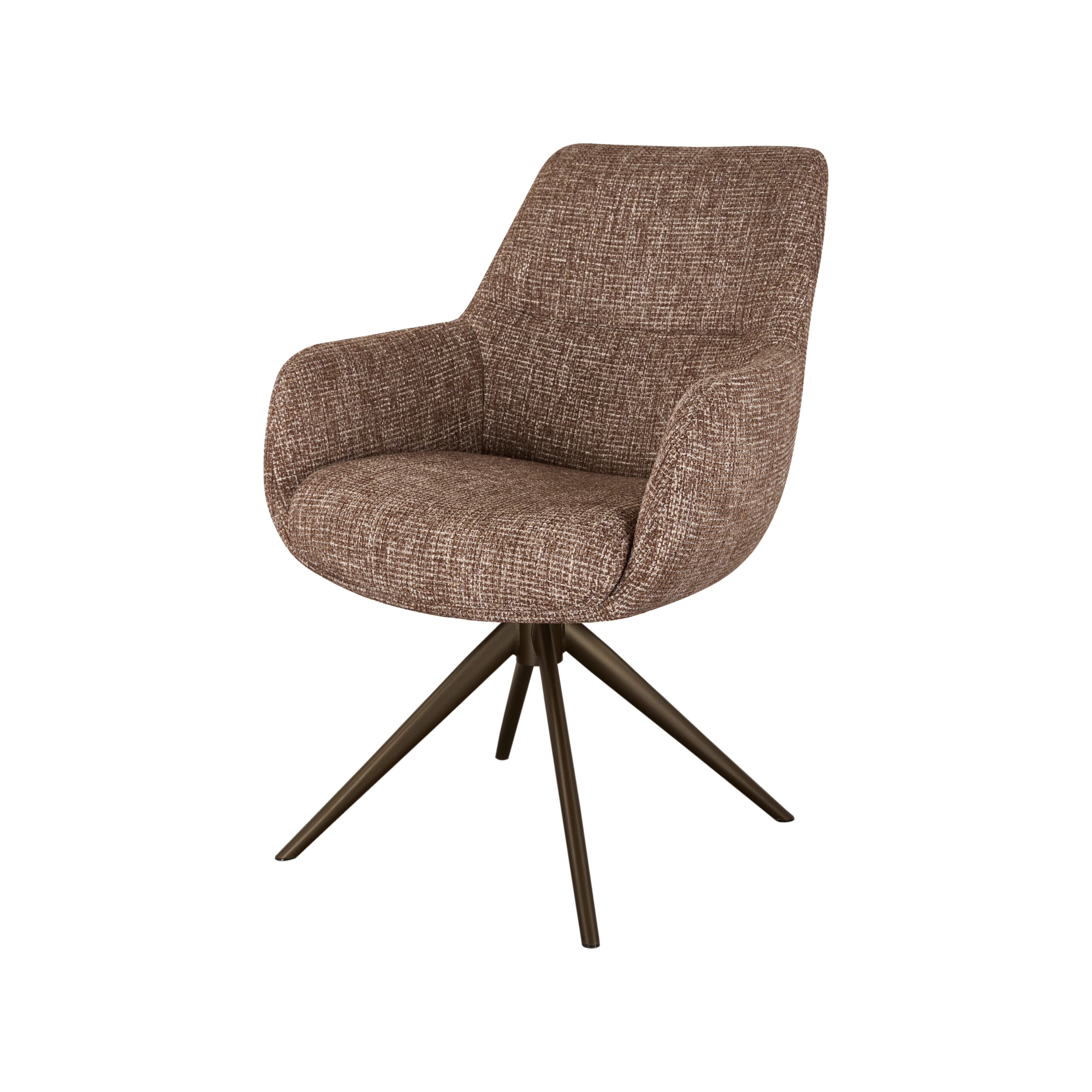 Eetkamerstoel Sky - blush - enkele stoffering - metaalkleur anodic brown