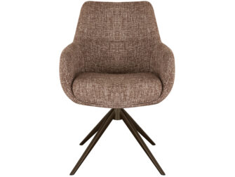 Eetkamerstoel Sky - blush - enkele stoffering - metaalkleur anodic brown