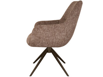 Eetkamerstoel Sky - blush - enkele stoffering - metaalkleur anodic brown