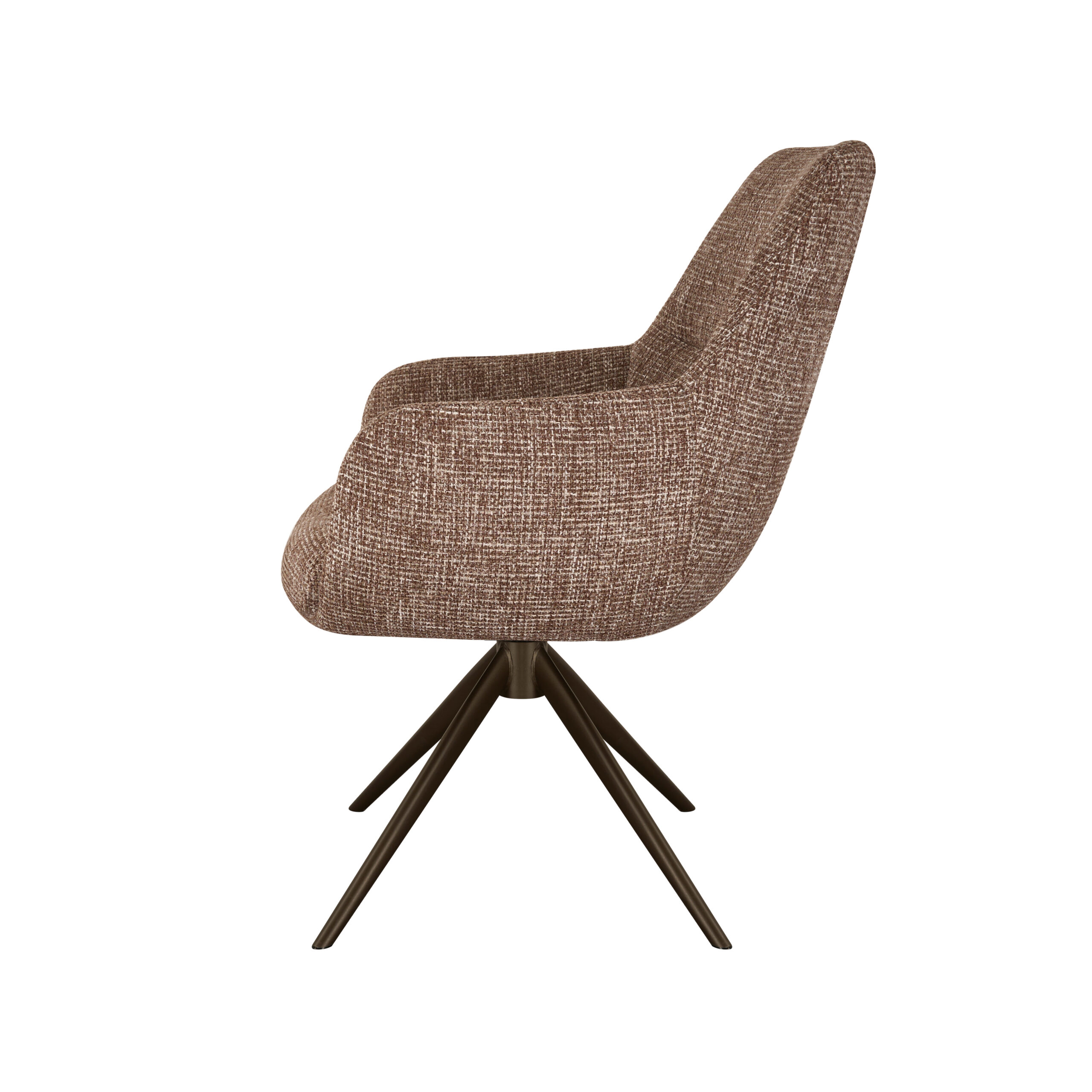 Eetkamerstoel Sky - blush - enkele stoffering - metaalkleur anodic brown