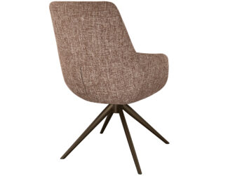 Eetkamerstoel Sky - blush - enkele stoffering - metaalkleur anodic brown